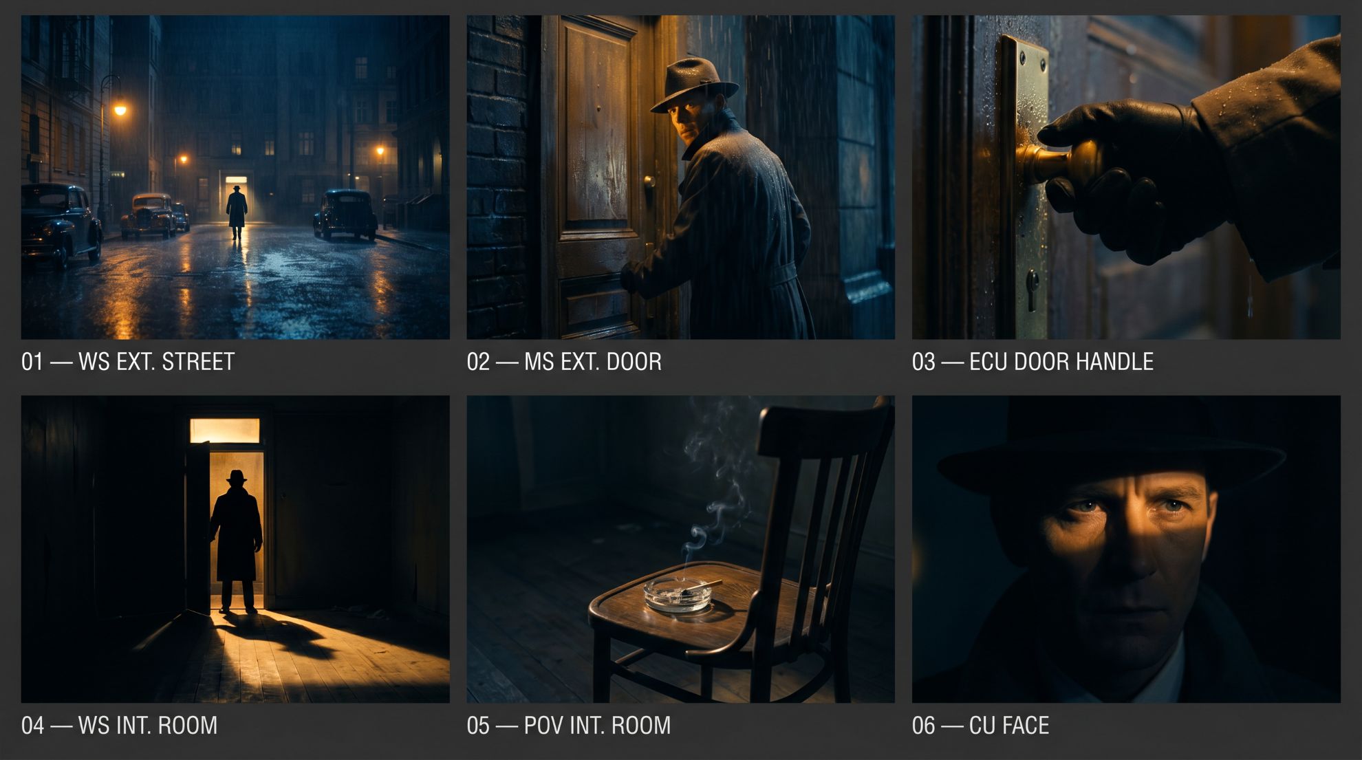 Cinematic style storyboard