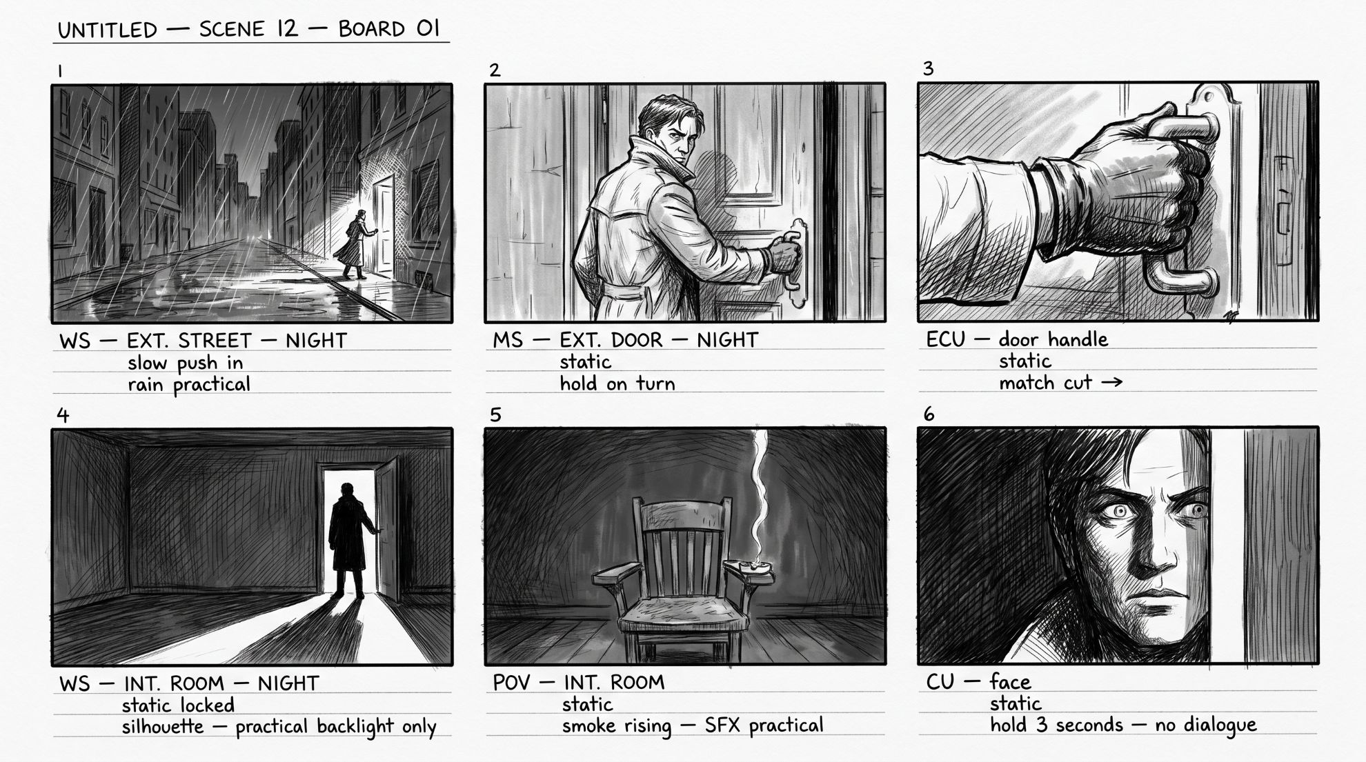 Hand-drawn style storyboard